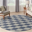 Nourison Home Positano 6' x Round Fabric Navy Blue Area Rug