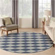 Nourison Home Positano 8' x Round Fabric Navy Blue Area Rug