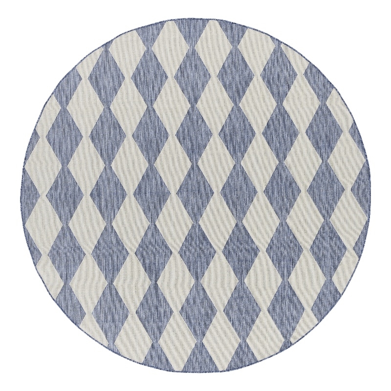 Nourison Home Positano 8' x Round Fabric Navy Blue Area Rug