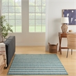 Nourison Positano 4' x 6' Fabric Aqua Ivory Area Rug