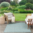 Nourison Positano 4' x 6' Fabric Aqua Ivory Area Rug