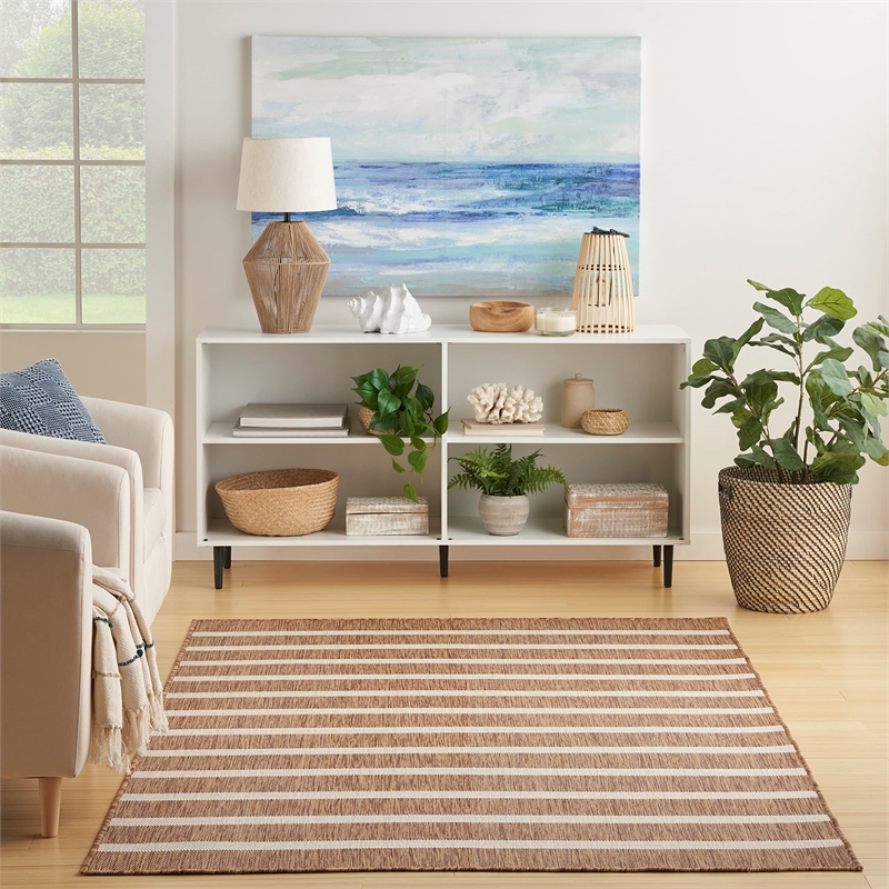 Nourison Positano 4' x 6' Fabric Jute Ivory Area Rug
