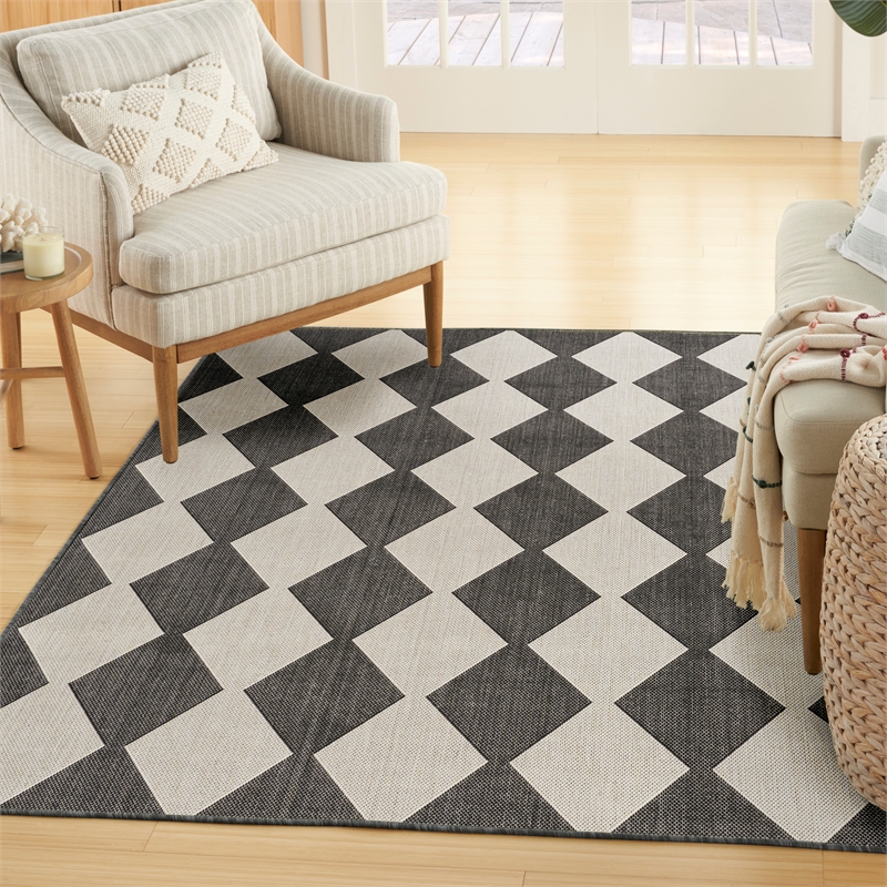 Nourison Home Positano 4' x 6' Fabric Black Area Rug