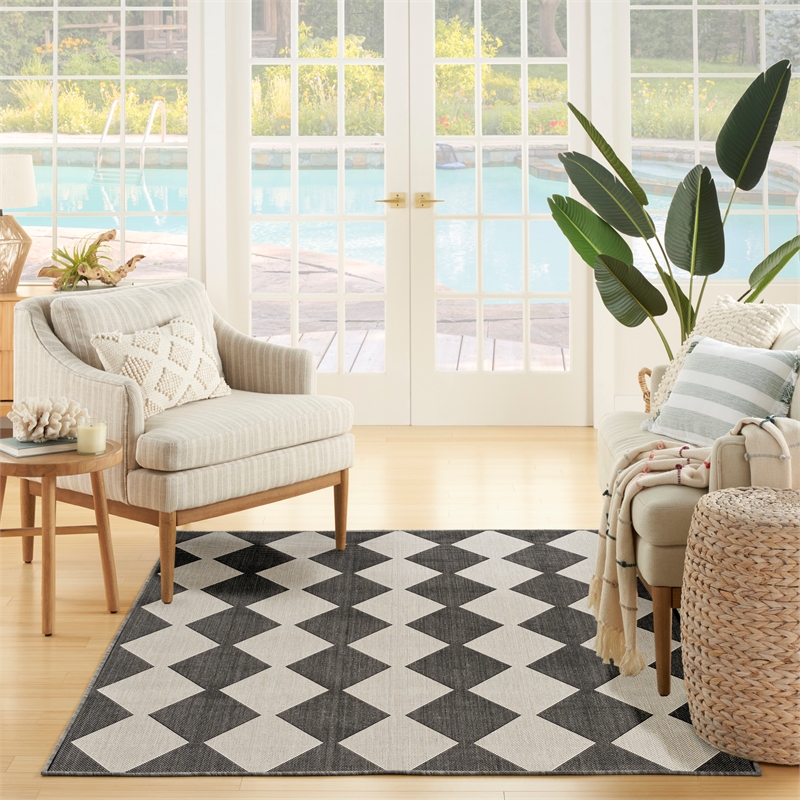 Nourison Home Positano 4' x 6' Fabric Black Area Rug
