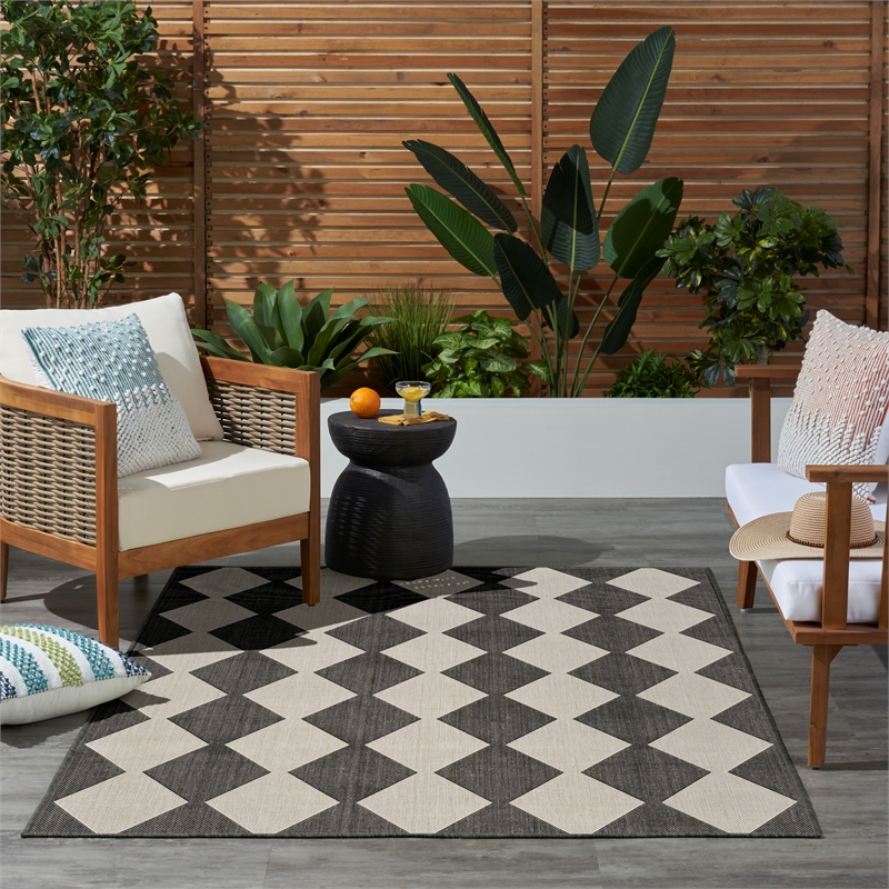 Nourison Home Positano 4' x 6' Fabric Black Area Rug