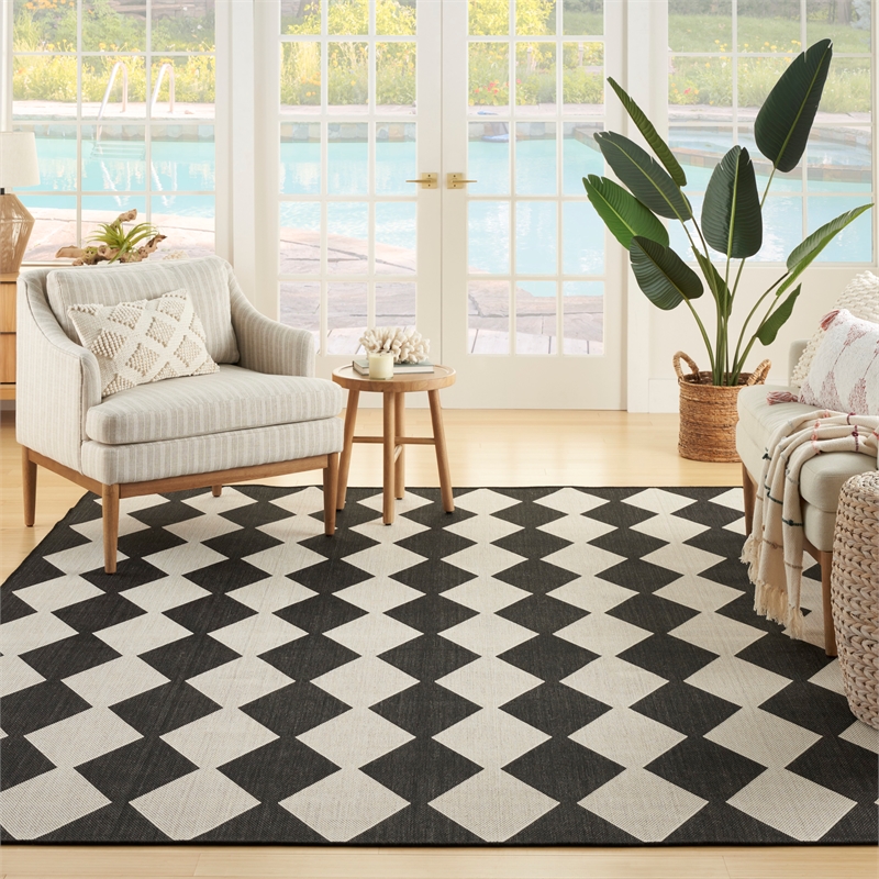 Nourison Home Positano 8' x 10' Fabric Black Area Rug