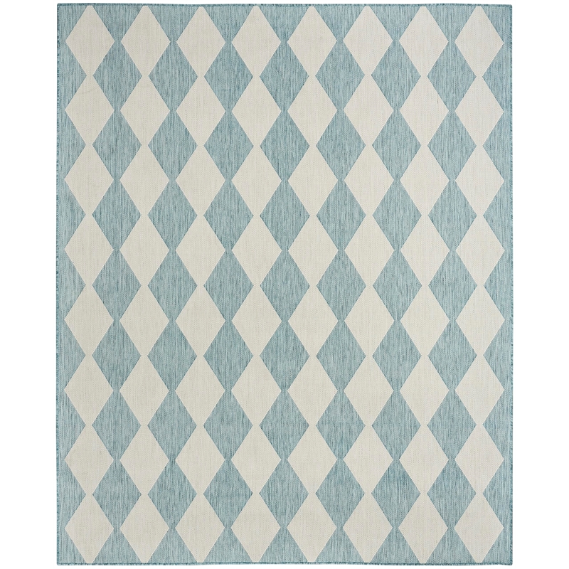 Nourison Home Positano 5' x 7' Fabric Aqua Area Rug