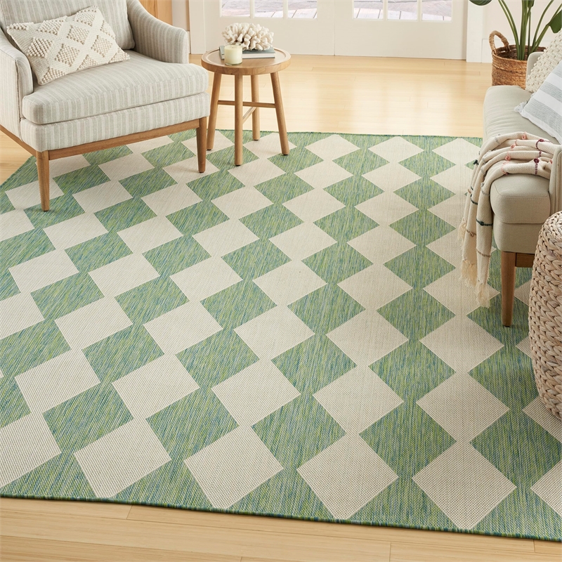 Nourison Home Positano 5' x 7' Fabric Blue Green Area Rug