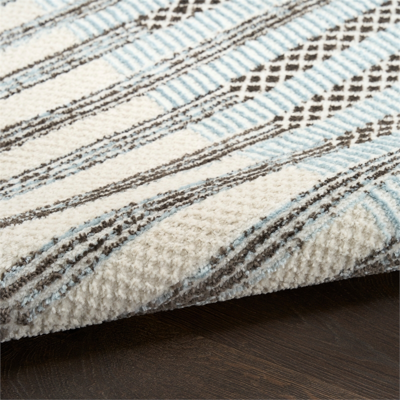 Nourison Home Nordic 8' x 10' PolyesterIvory Blue Area Rug