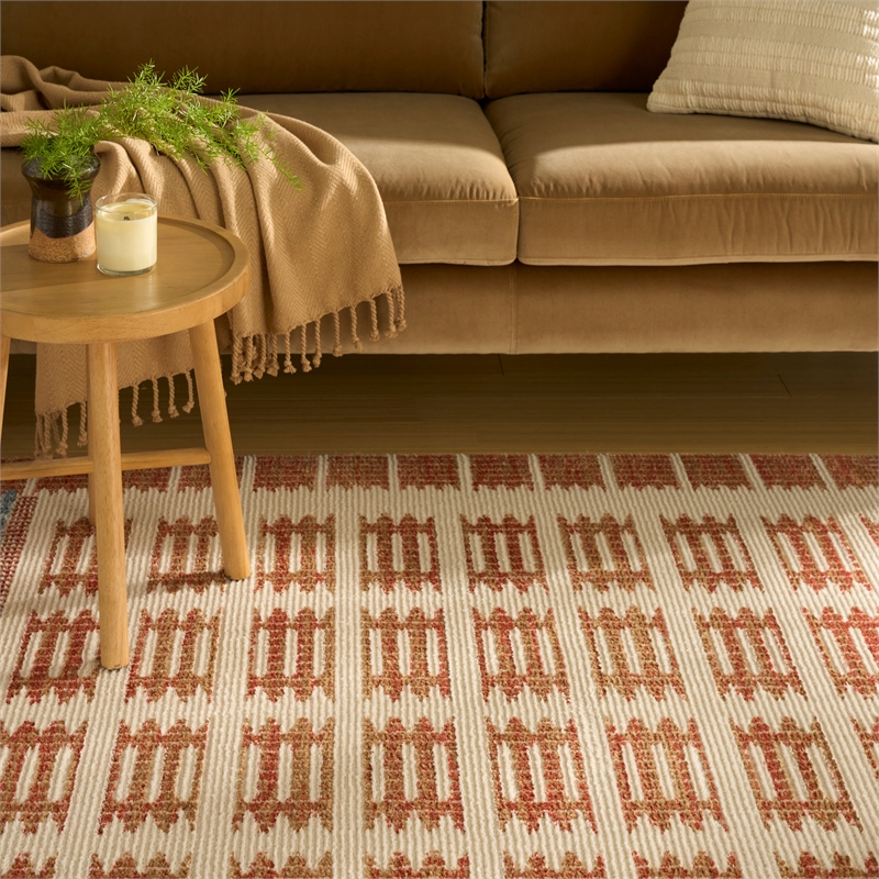 Nourison Home Nordic 8' x 10' PolyesterIvory Rust Area Rug