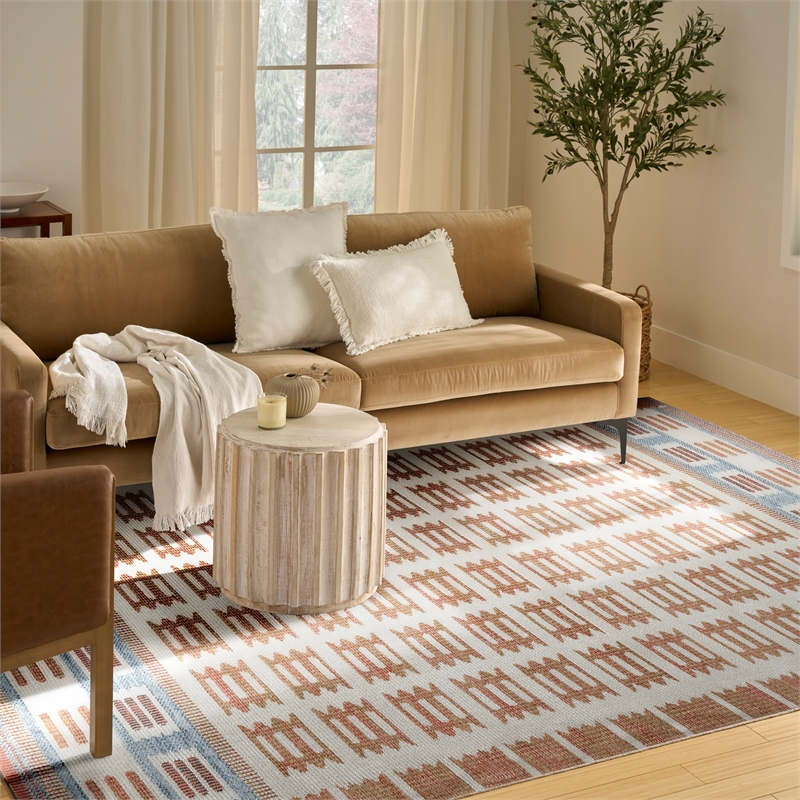 Nourison Home Nordic 8' x 10' PolyesterIvory Rust Area Rug
