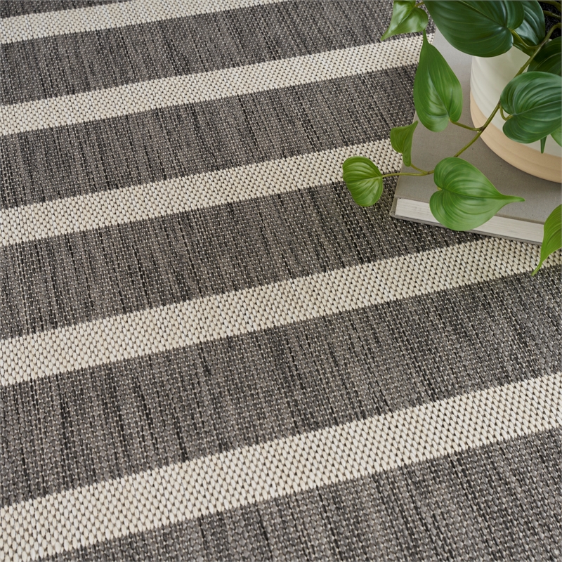 Nourison Positano 7' x 10' Fabric Charcoal Ivory Area Rug