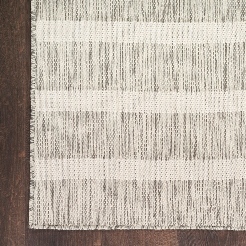 Nourison Positano 7' x 10' Fabric Grey Ivory Area Rug