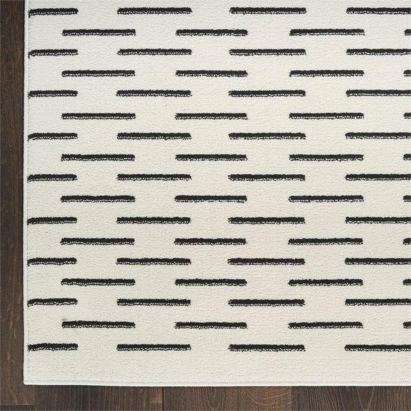 Nourison Home Nordic 8' x 10' Polyester Ivory Black Area Rug