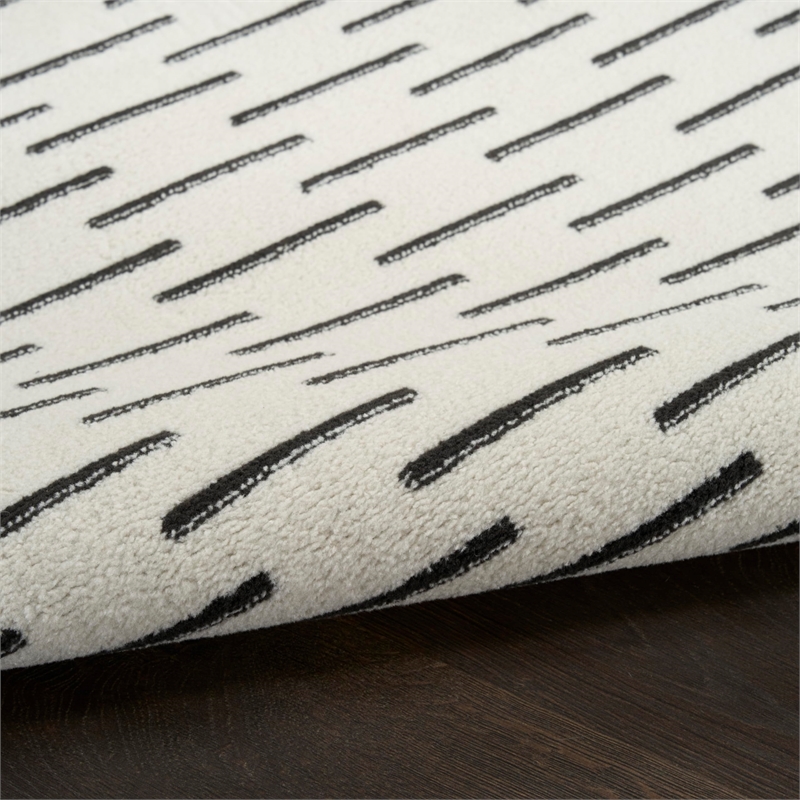 Nourison Home Nordic 8' x 10' Polyester Ivory Black Area Rug