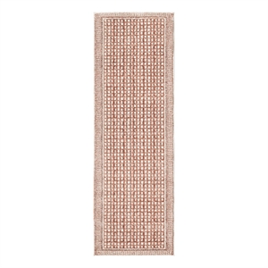 Nourison Home Nordic 6' Runner Polyester Brick Ivory Area Rug