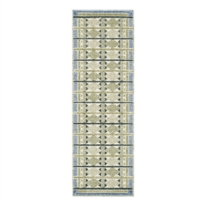 Nourison Home Nordic 6' Runner Polyester Green Blue Area Rug