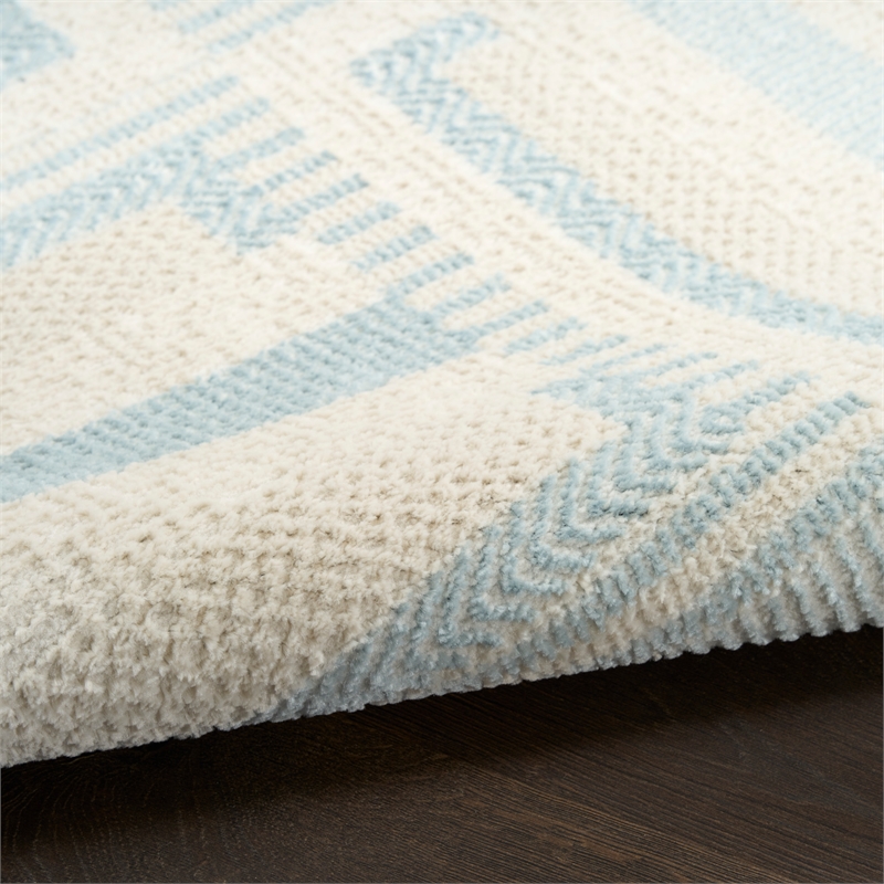 Nourison Home Nordic 4' x 6' PolyesterIvory Blue Area Rug