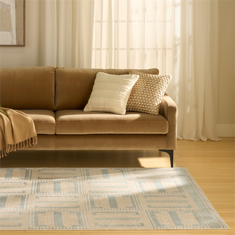 Nourison Home Nordic 4' x 6' PolyesterIvory Blue Area Rug