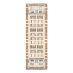 Nourison Home Nordic 6' Runner Polyester Ivory Rust Area Rug