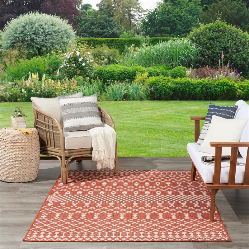 Nourison Positano 8' x 10' Fabric Terracotta Area Rug