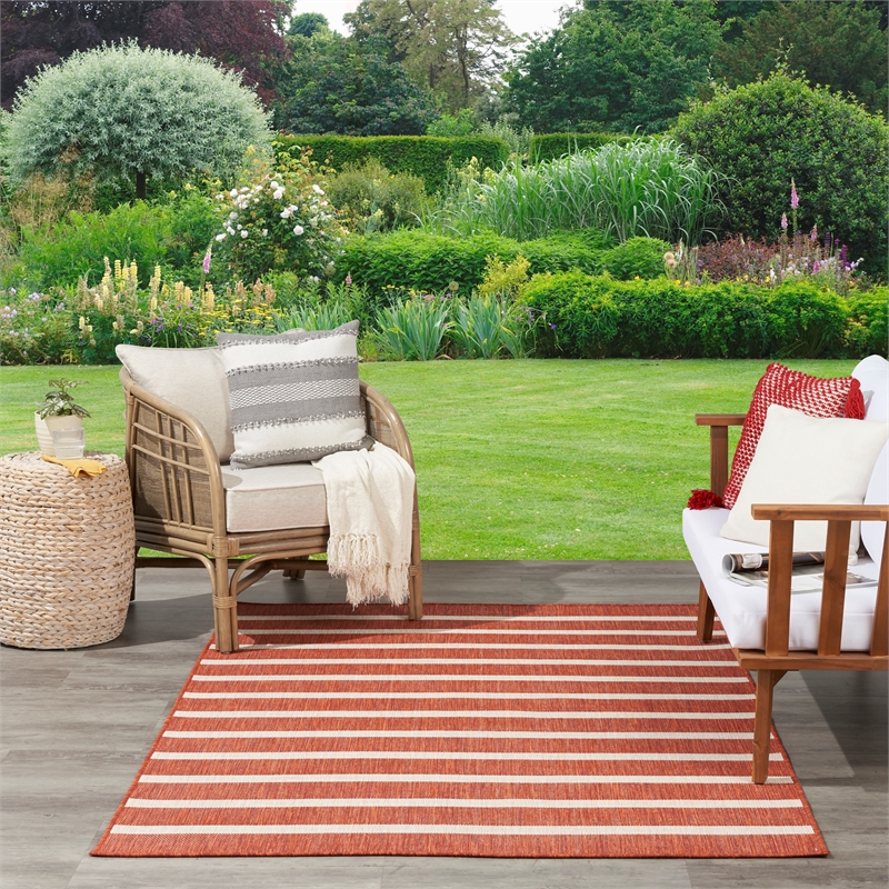 Nourison Positano 8' x 10' Fabric Terracotta Area Rug