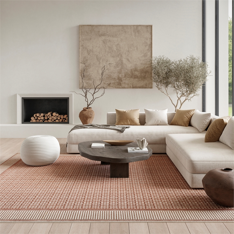 Nourison Home Nordic 8' x 10' Polyester Brick Ivory Area Rug