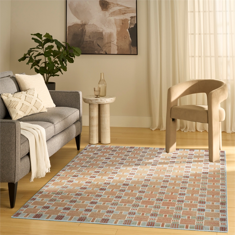 Nourison Home Nordic 4' x 6' PolyesterRust Multicolor Area Rug