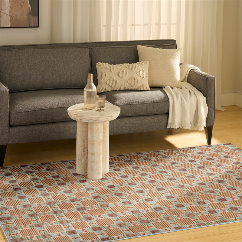 Nourison Home Nordic 4' x 6' PolyesterRust Multicolor Area Rug