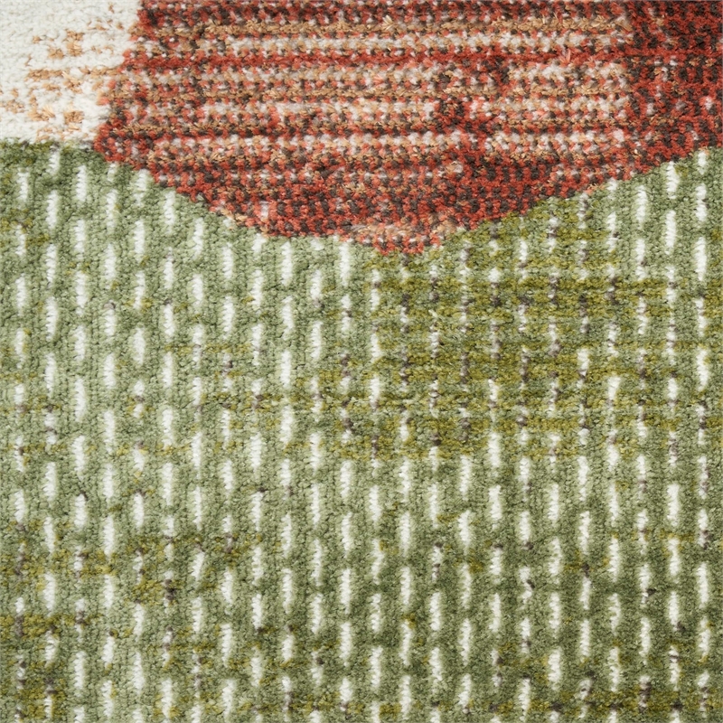 Nourison Home Nordic 5' x 7' Polyester Beige Multicolor Area Rug