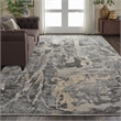 Nourison Fusion FSS10 Beige and Grey 10'x13' Fabric Oversized Plush Shag Rug