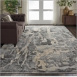 Nourison Fusion FSS10 Beige and Grey 10'x13' Fabric Oversized Plush Shag Rug