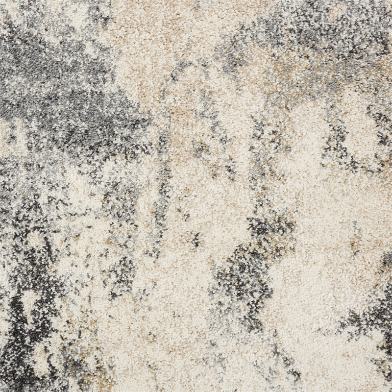 Nourison Fusion FSS16 Beige and Grey 10'x13' Fabric Oversized Rug