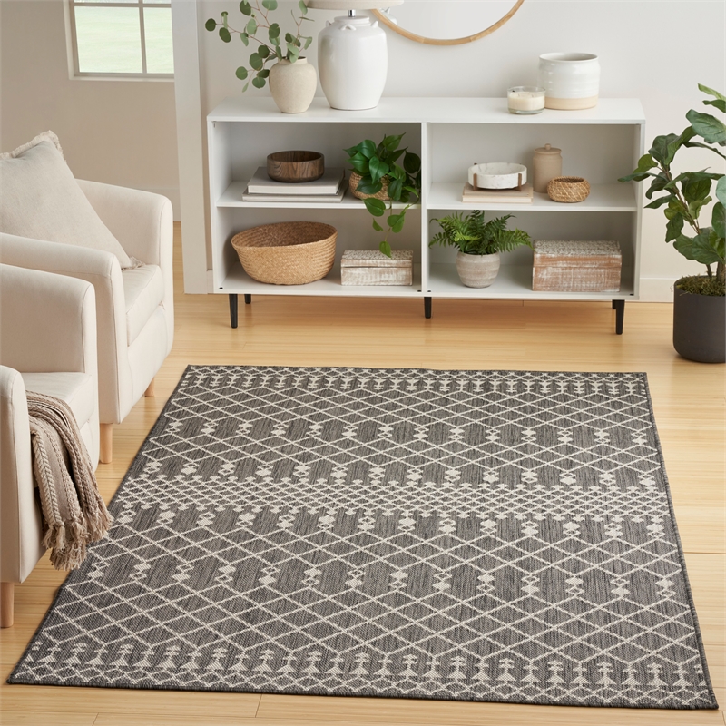 Nourison Positano 6' x 9' Fabric Charcoal Area Rug