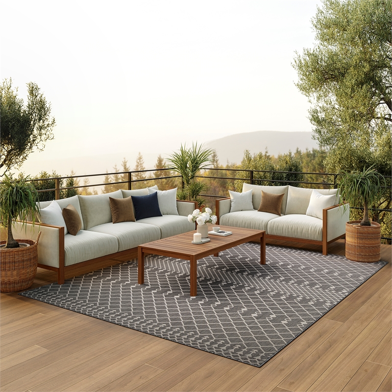 Nourison Positano 6' x 9' Fabric Charcoal Area Rug