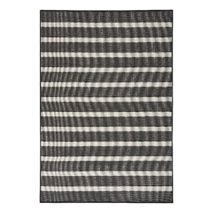 Nourison Positano 6' x 9' Fabric Black Ivory Area Rug