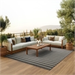 Nourison Positano 6' x 9' Fabric Charcoal Ivory Area Rug