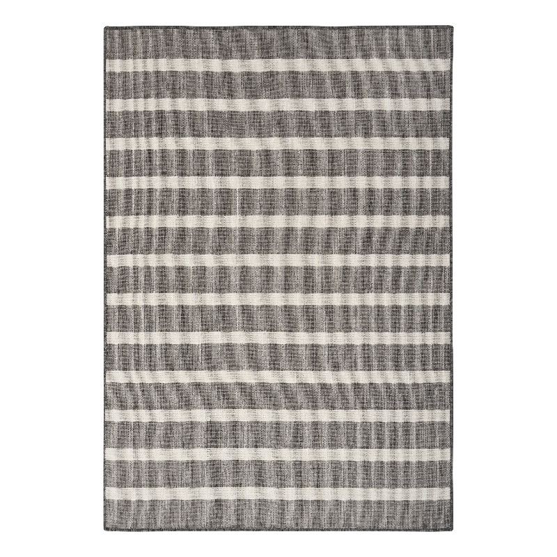 Nourison Positano 6' x 9' Fabric Charcoal Ivory Area Rug