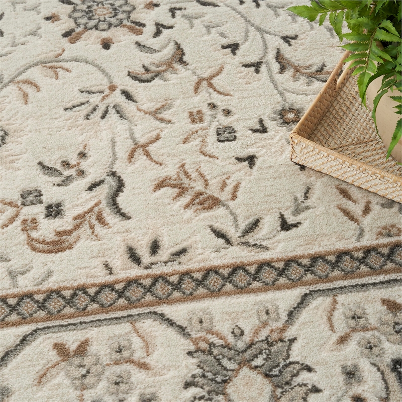 Nourison Home Serenity Home 6' x 9' Polyester Ivory Mocha Area Rug