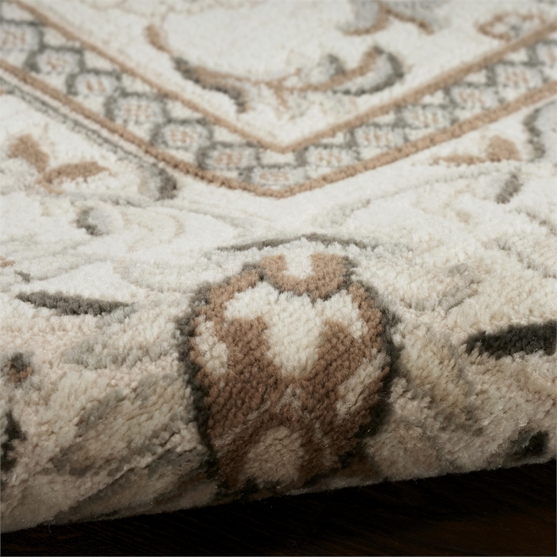 Nourison Home Serenity Home 6' x 9' Polyester Ivory Mocha Area Rug