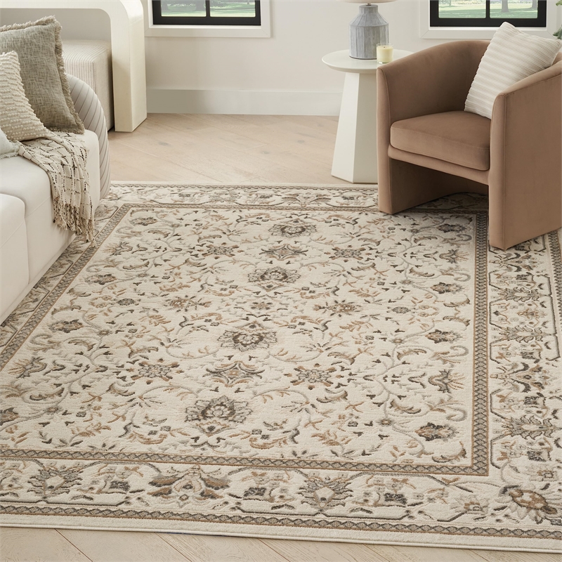 Nourison Home Serenity Home 6' x 9' Polyester Ivory Mocha Area Rug