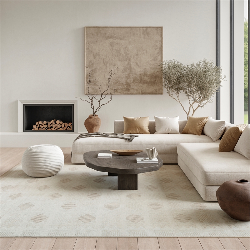 Nourison Home Nordic 8' x 10' PolyesterIvory Beige Area Rug