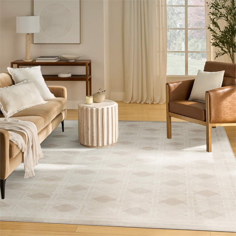 Nourison Home Nordic 8' x 10' PolyesterIvory Beige Area Rug