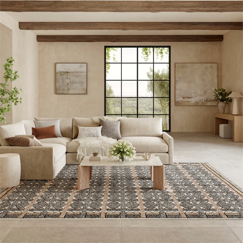 Nourison Home Nordic 8' x 10' Polyester Ivory Multicolor Area Rug