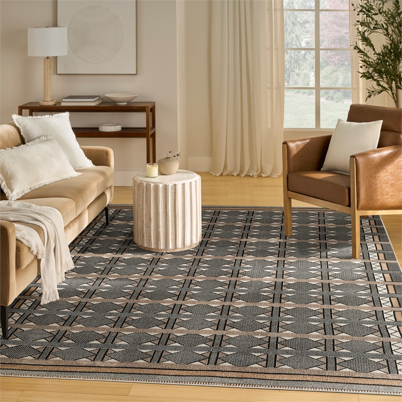 Nourison Home Nordic 8' x 10' Polyester Ivory Multicolor Area Rug