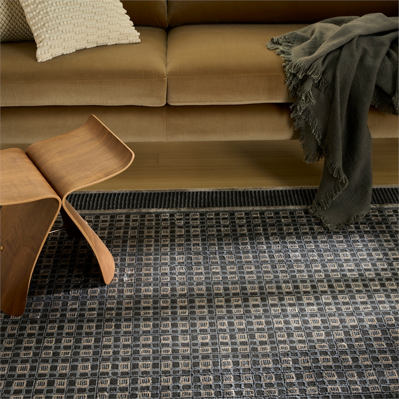 Nourison Home Nordic 8' x 10' PolyesterBlack Taupe Art Deco Area Rug