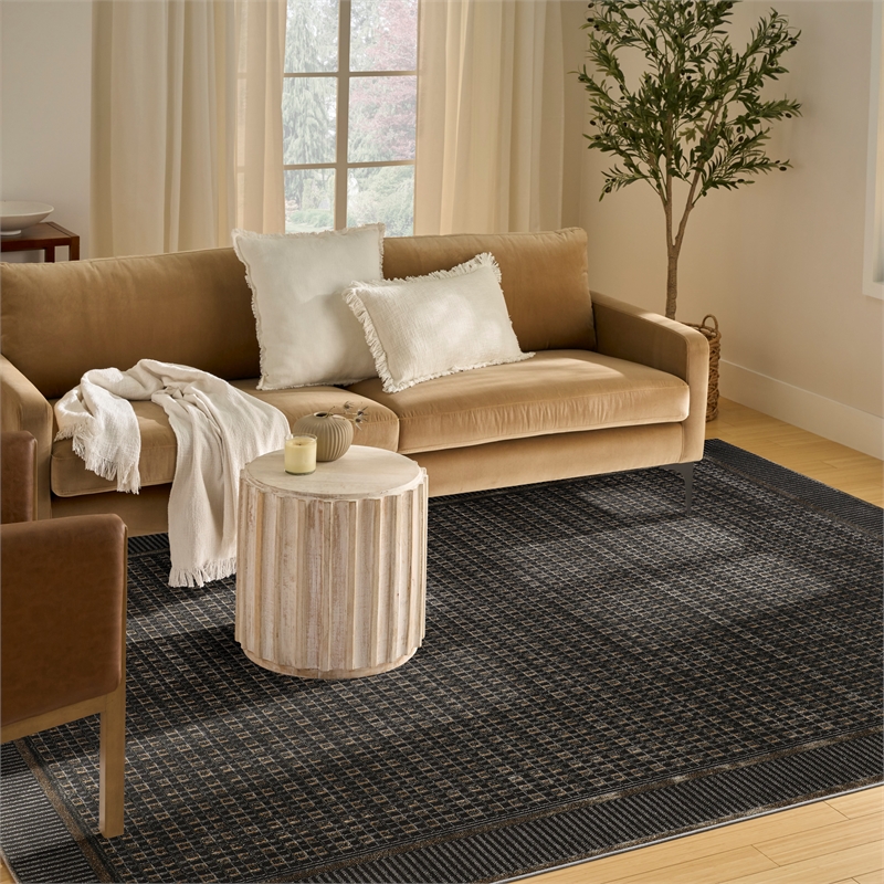 Nourison Home Nordic 8' x 10' PolyesterBlack Taupe Art Deco Area Rug