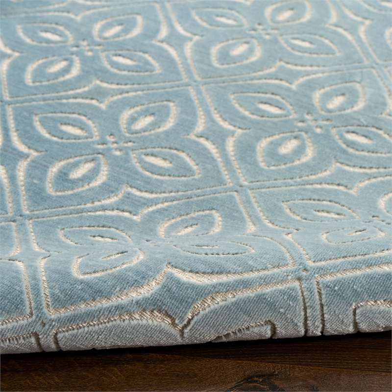 Nourison Home Washable Charm 4' x 6' Polyester Blue Ivory Area Rug