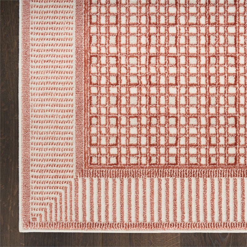Nourison Home Nordic 4' x 6' Polyester Brick Ivory Area Rug