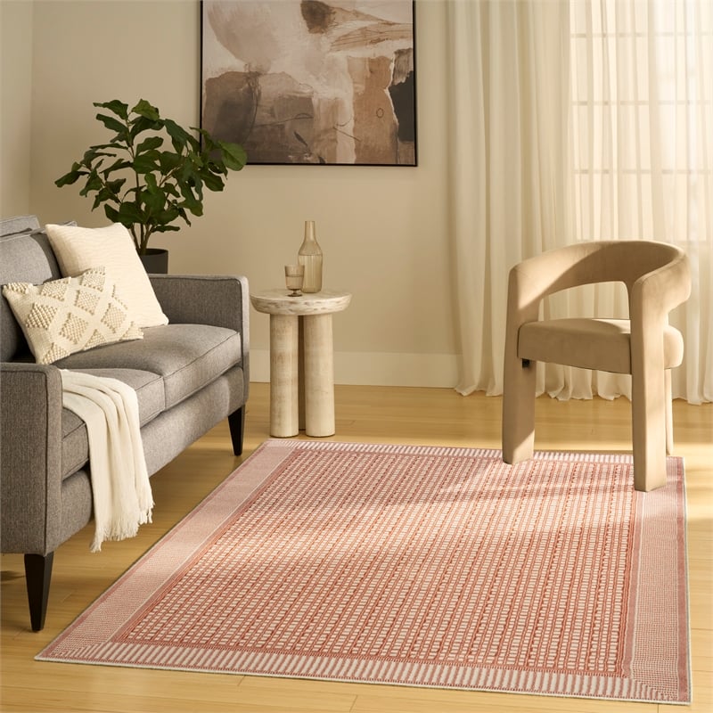 Nourison Home Nordic 5' x 7' Polyester Brick Ivory Area Rug